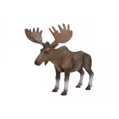 Figura decorativa y realista de alce europeo para coleccionistas de fauna.