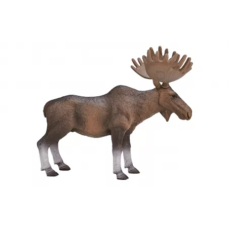 Figura decorativa y realista de alce europeo para coleccionistas de fauna.