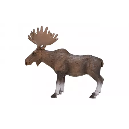 Figura decorativa y realista de alce europeo para coleccionistas de fauna.