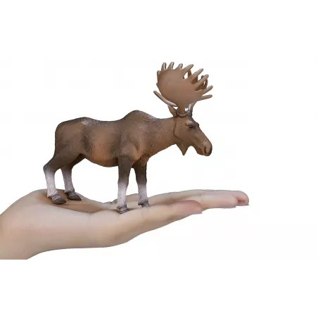 Figura decorativa y realista de alce europeo para coleccionistas de fauna.