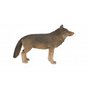 Figura decorativa detallada de lobo vigilante con diseño realista y compacto para coleccionistas.