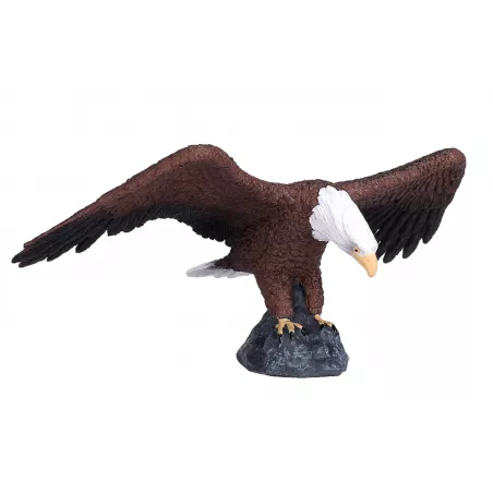 Figura realista de águila calva americana pintada a mano para coleccionistas y decoración.