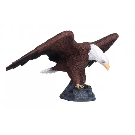 Figura realista de águila calva americana pintada a mano para coleccionistas y decoración.